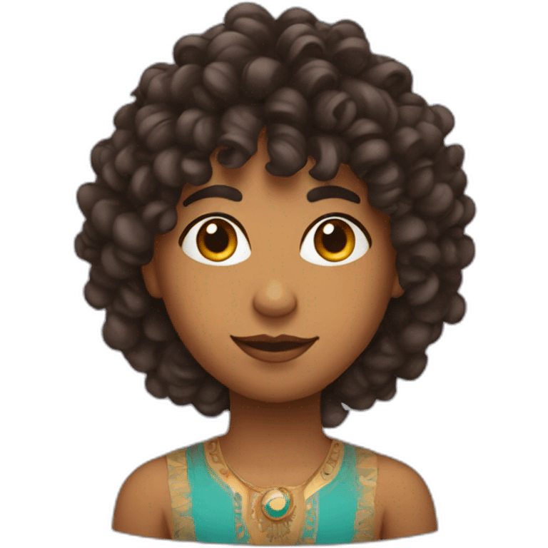 indian with curly fringe taper emoji