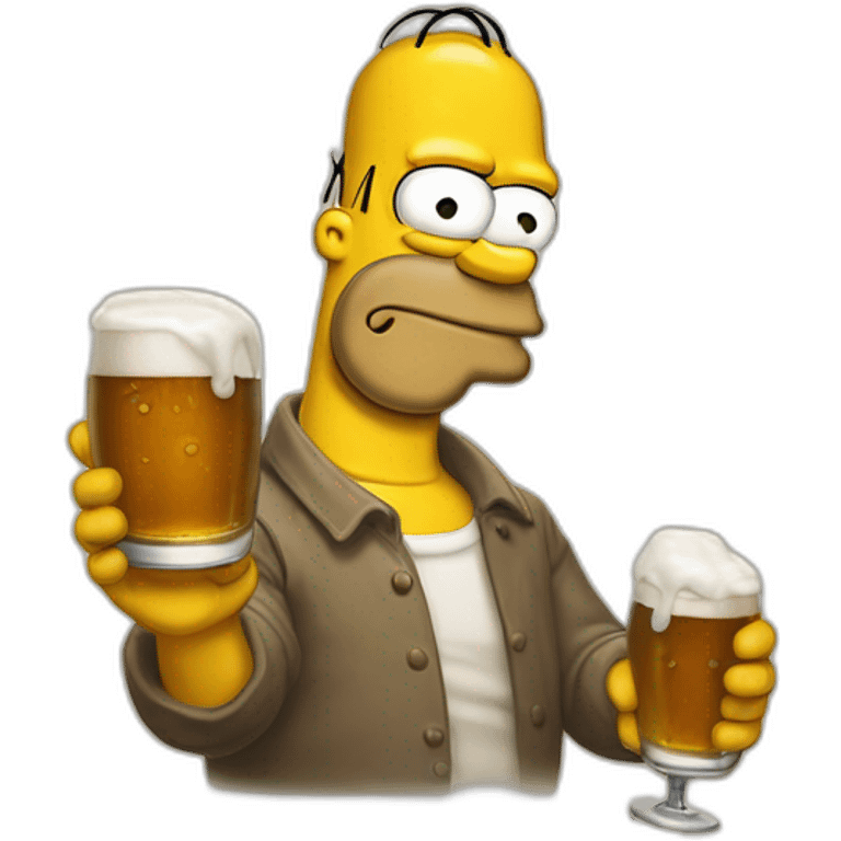 Hommer Simpson qui bois une bière emoji