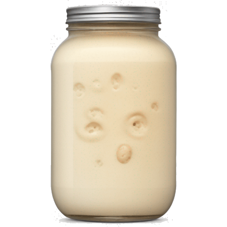 Bubbly Sourdough starter in a jar emoji