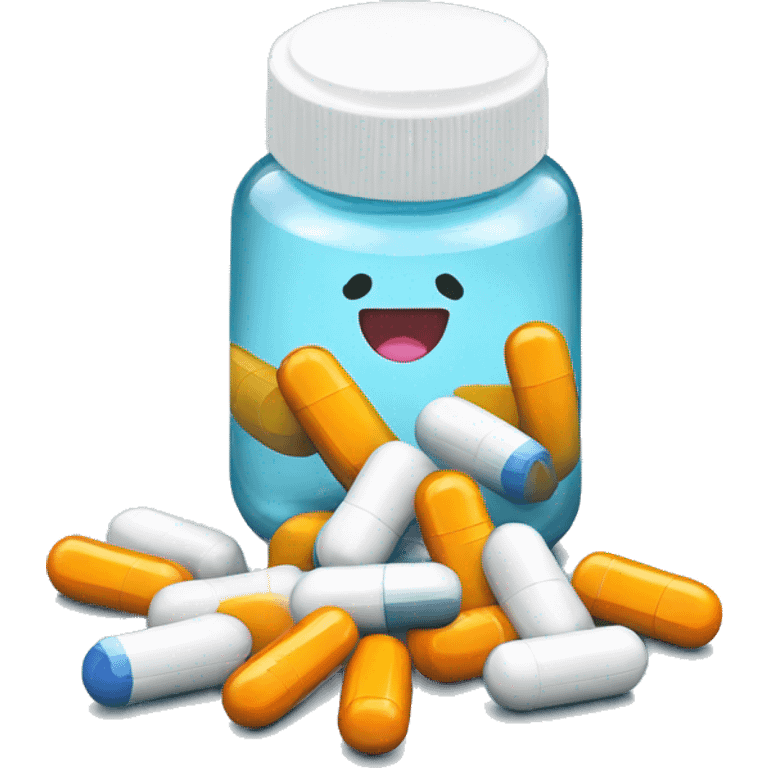 pills spilling from pill bottle emoji