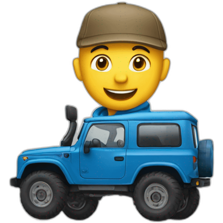 Un 4x4 montant sur un caillou emoji