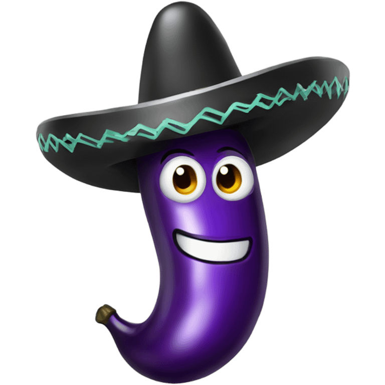 Chrome Eggplant wearing a sombrero emoji