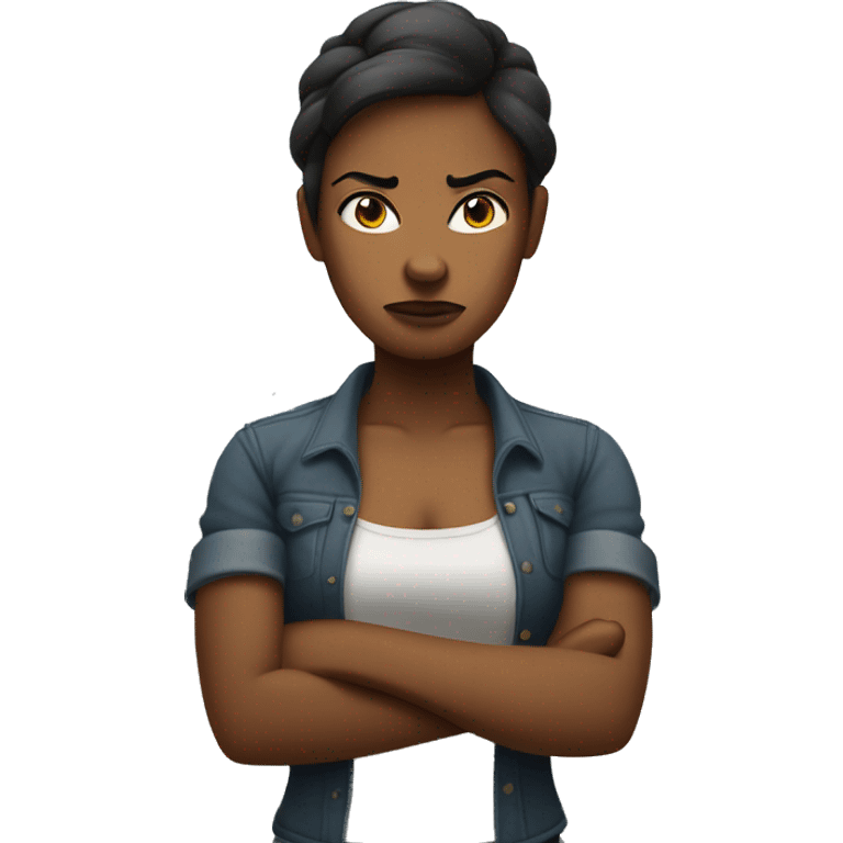 angry arms crossed woman emoji