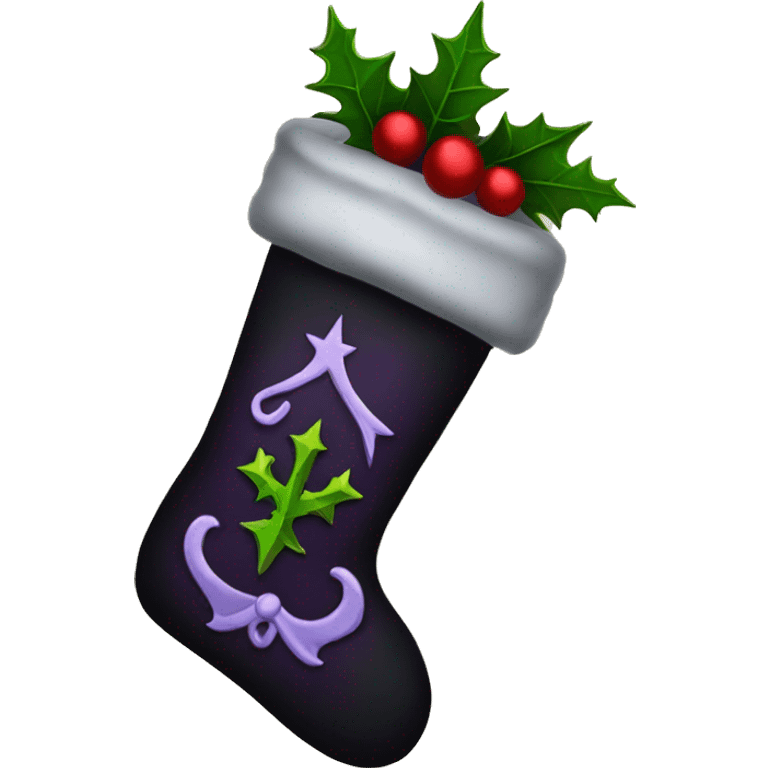 Gothic Christmas stocking emoji