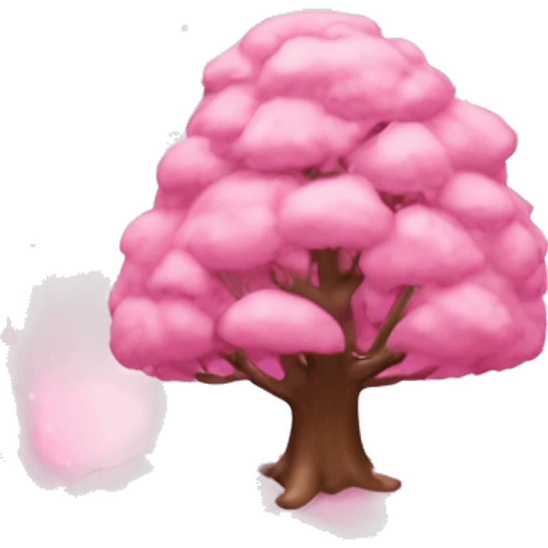 Feminine pink snow globe with a pink tree emoji