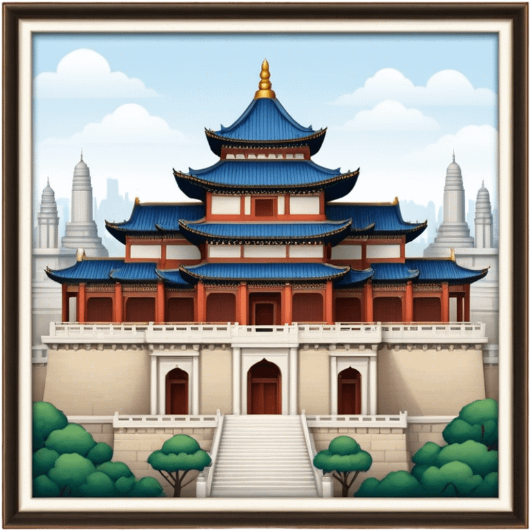 Cinematic Realistic Imperial City of Hu·∫ø Landmark Emoji, showcasing historic palaces and temples rendered with intricate textures and regal, soft lighting. emoji