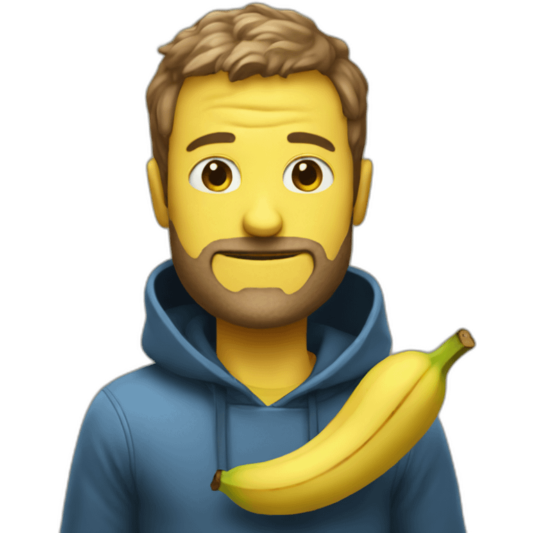 super weird person holding banana emoji