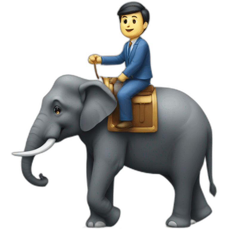 Un homme sur un éléphant emoji