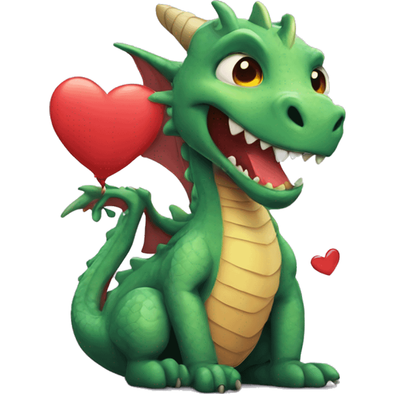 Dragon in love emoji