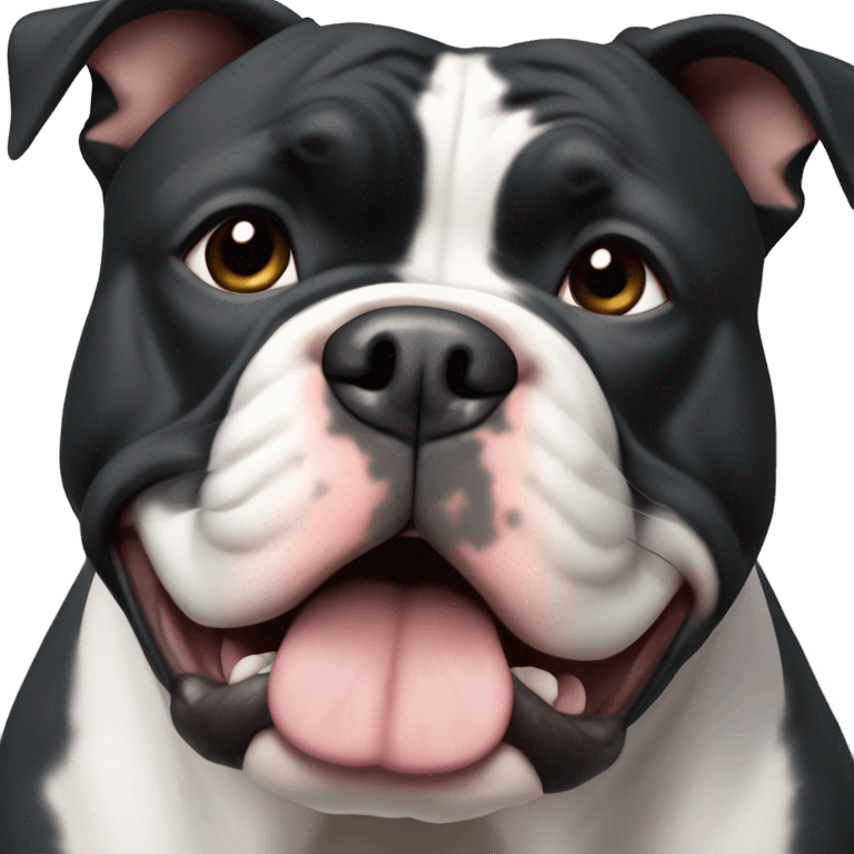 black american bully with black nose emoji