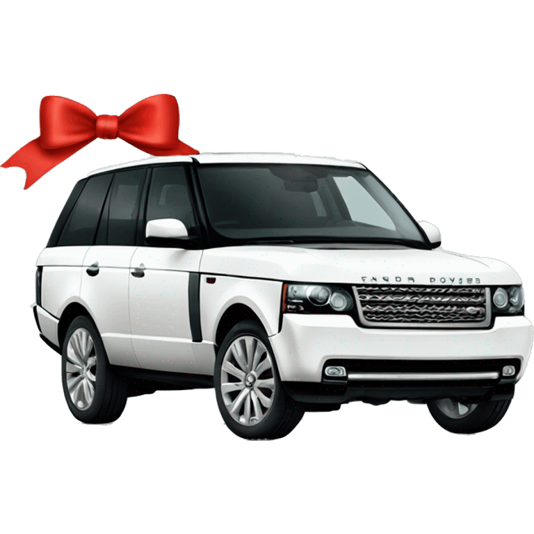 white range rover with red bow emoji