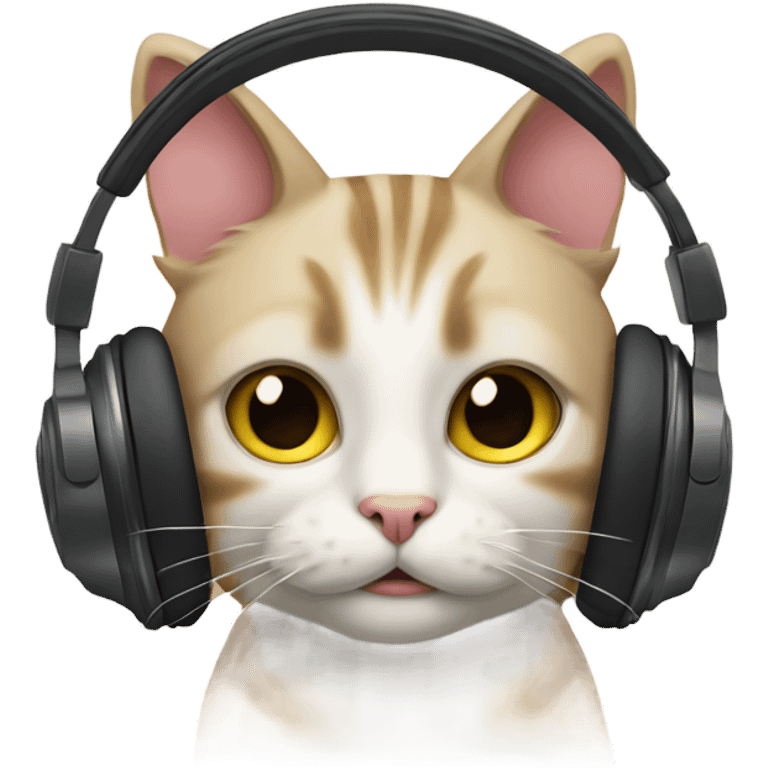 cat listening to music emoji