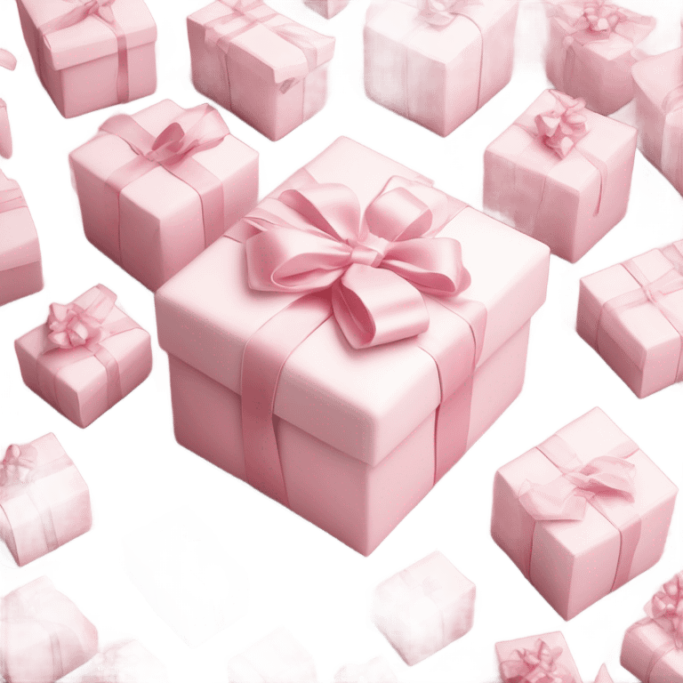 Light pink Christmas gifts under a white Christmas tree  emoji