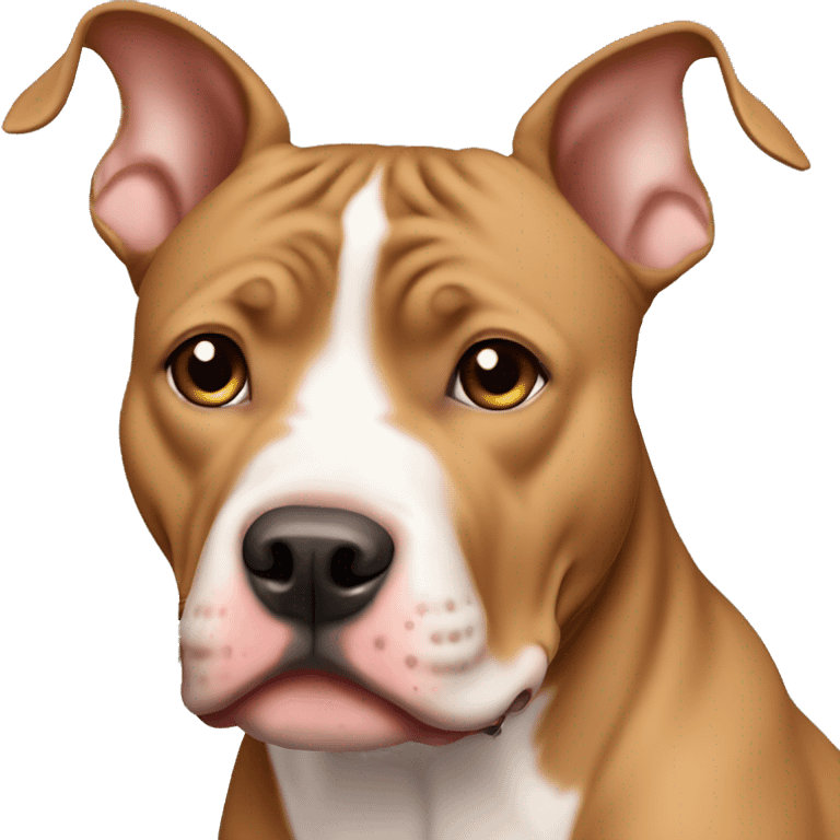 Light brown pitbull with ears cropped emoji