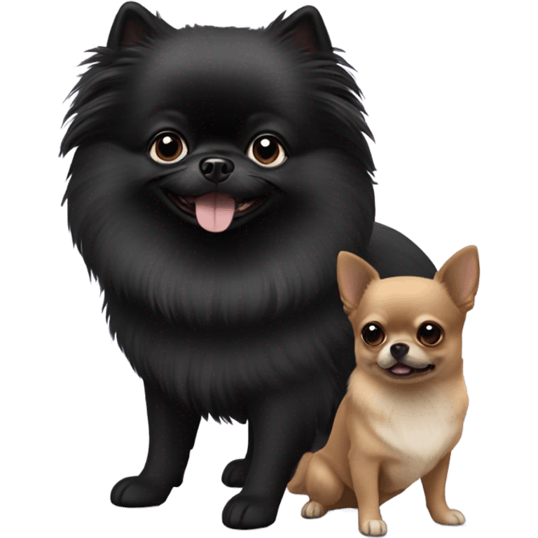 black Pomeranian 2 chihuahuas emoji