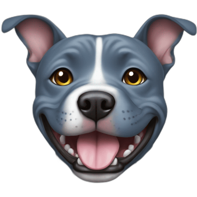 Happy blue staffy emoji