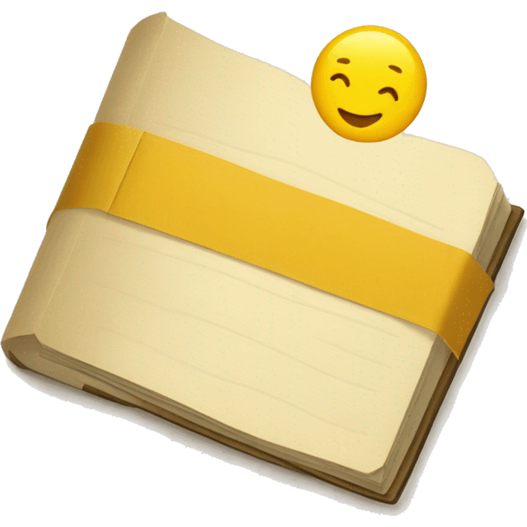 yellow verification check mark in book style emoji