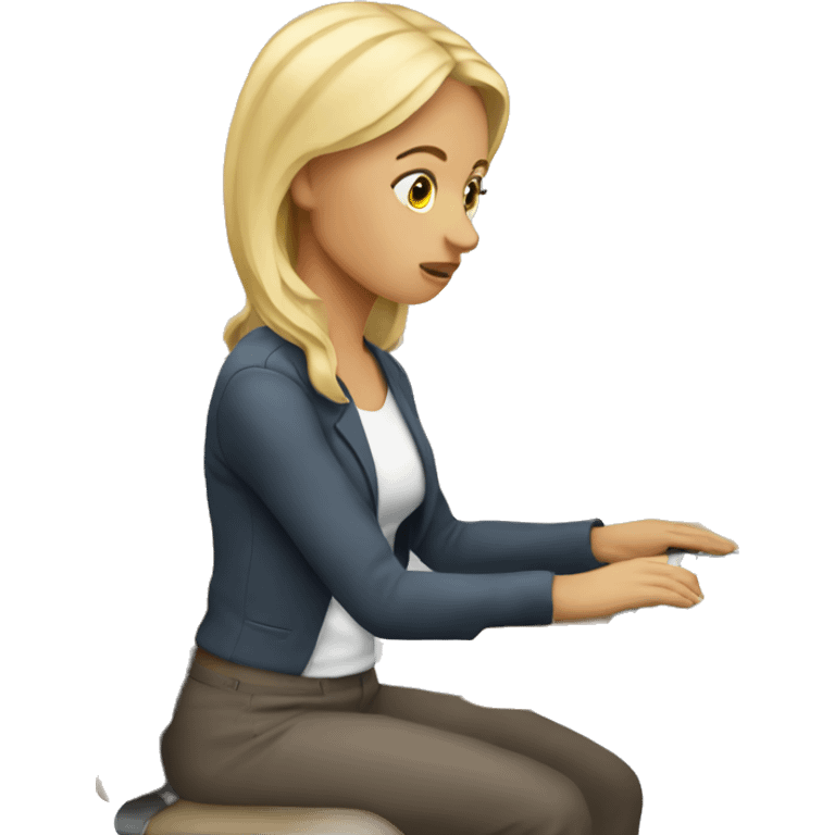 Blonde-woman-at-computer-desk-tired emoji