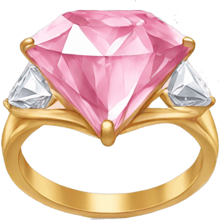 large pink diamond ring emoji