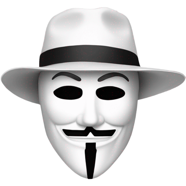 white hat hacker with anonymous mask emoji