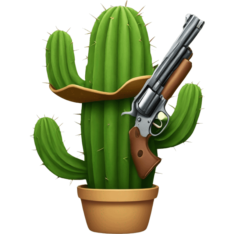 cactus holding a gun emoji