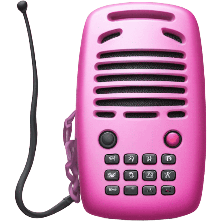 pink walkie talkie with pink keyboard and pink antenna emoji