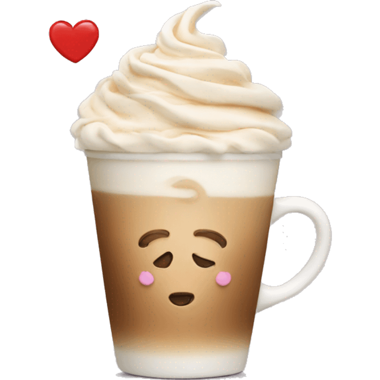 latte with cream heart emoji