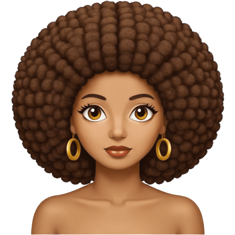 Una morena de pelo afro emoji