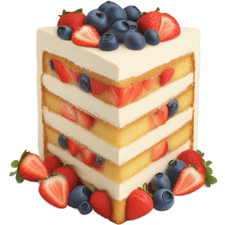 vanilla cake slice with many berries  emoji