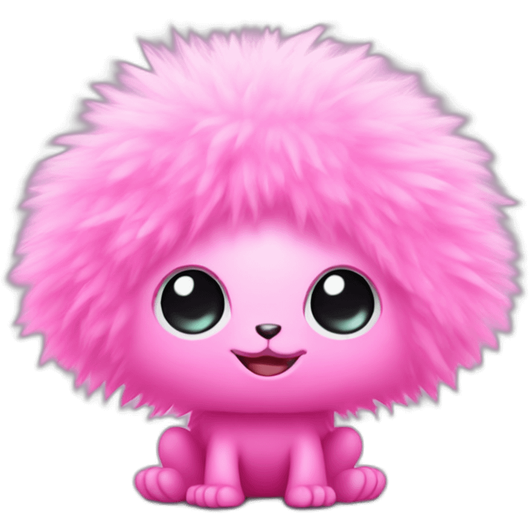 cute pink and fluffy alien emoji