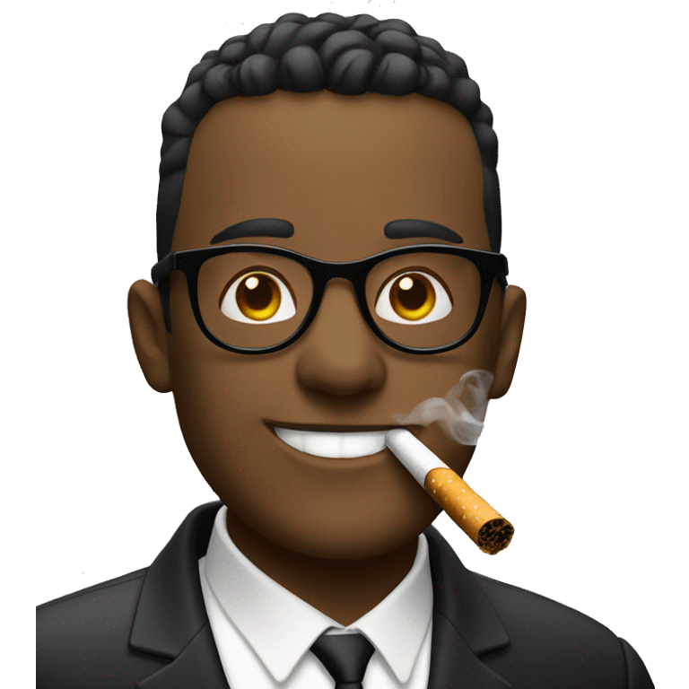 emoji smoking and wearing black glasses smiling emoji