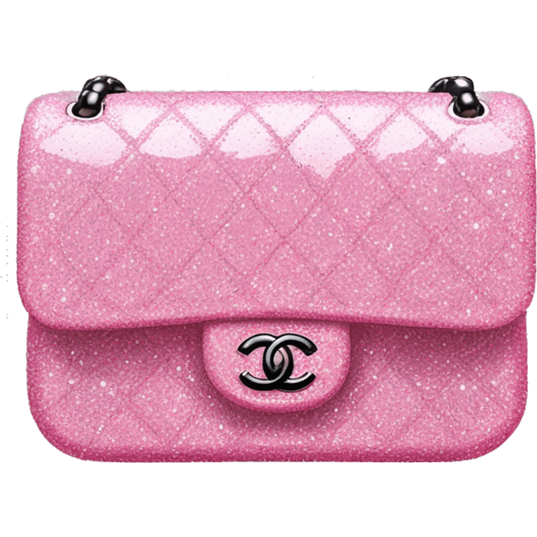 pink Chanel flap bag glittery emoji