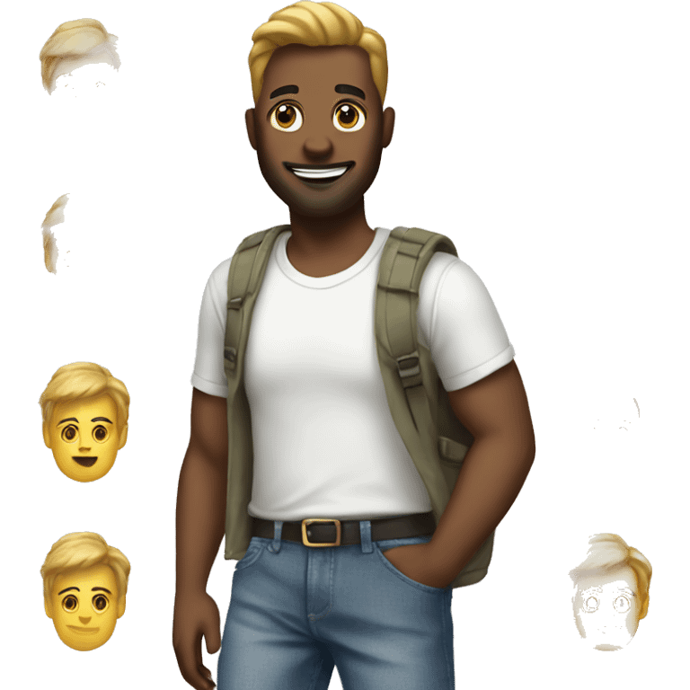 white it guy in jean shorts emoji