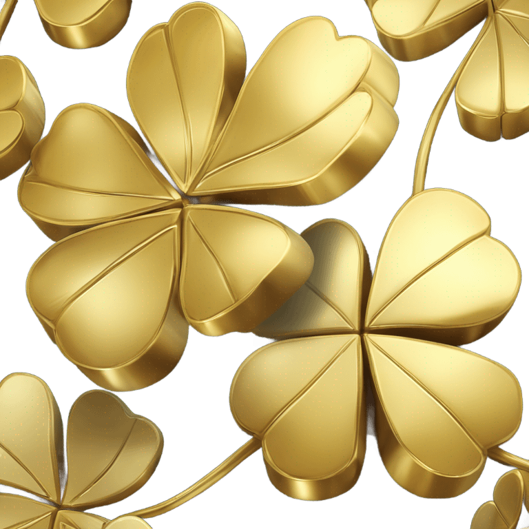 3D Four Leaf Golden Clover emoji