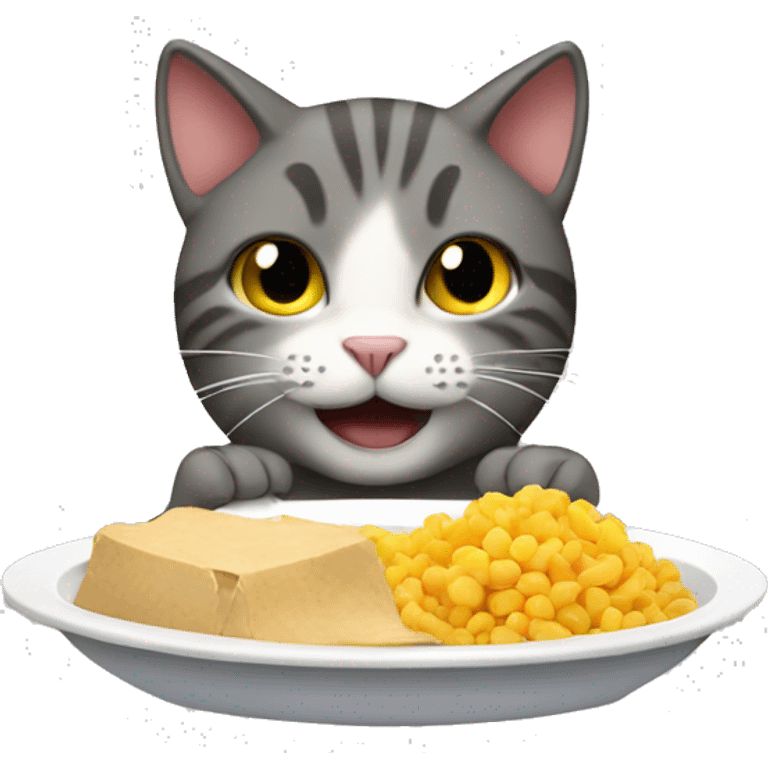 Cat eating food emoji