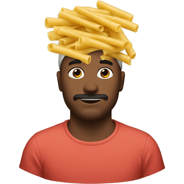 man with pasta on his head  emoji