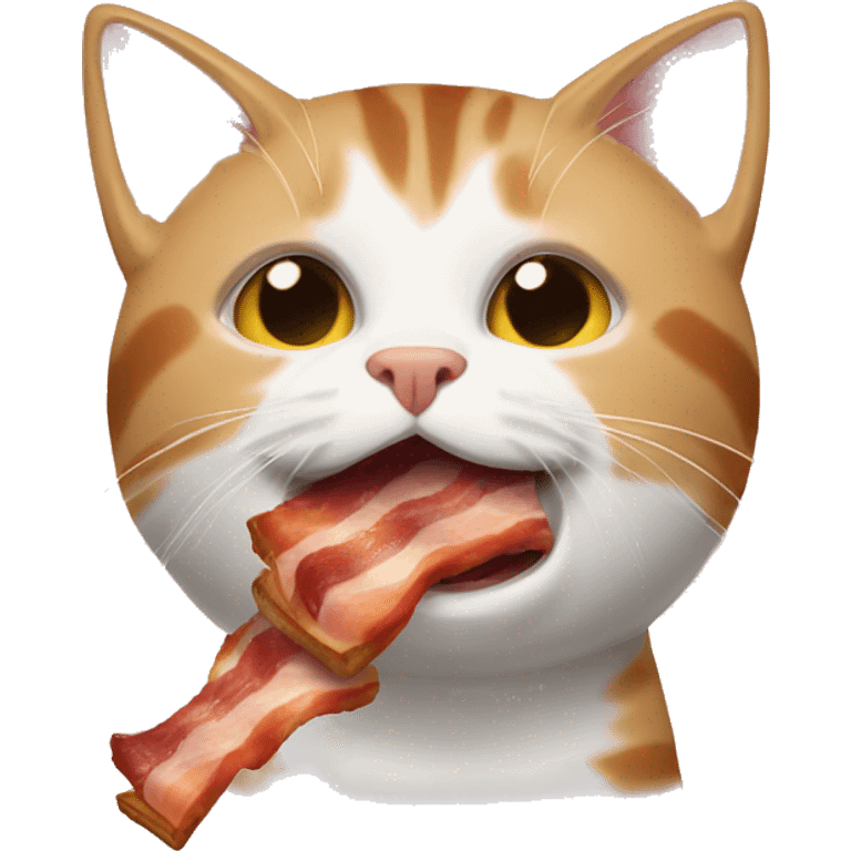 cat eating bacon emoji