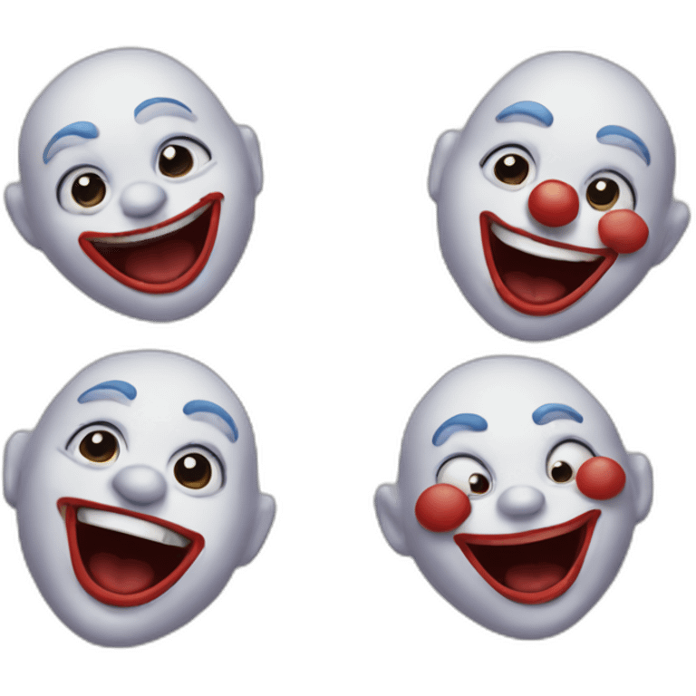 Three clowns laughing emoji