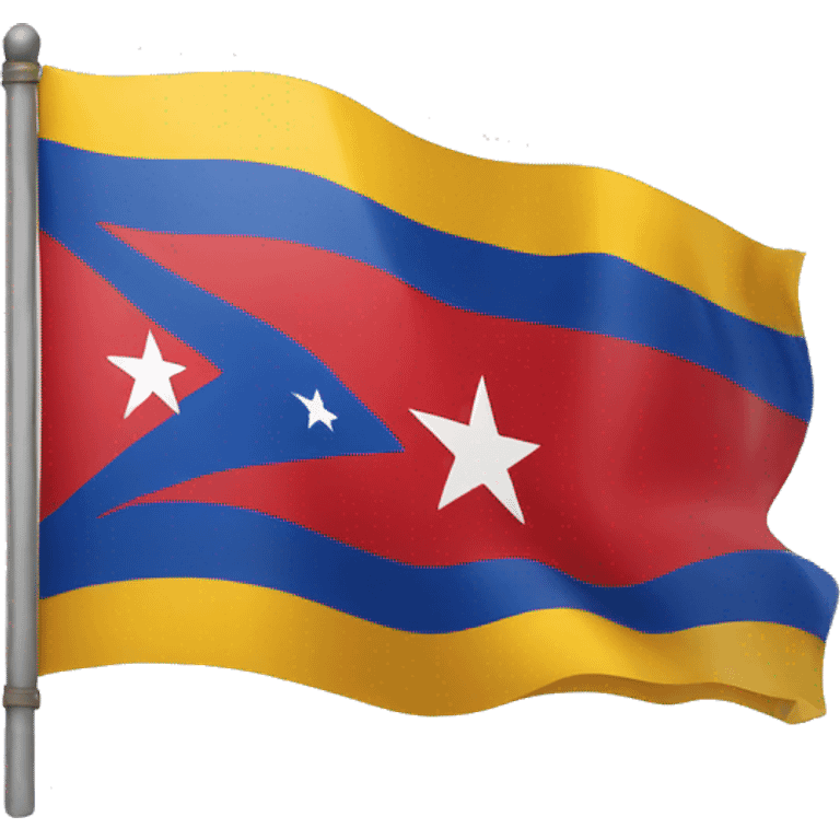 Cuba flag with red an yellow emoji