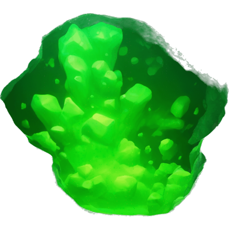 fluorescent green uranium-rock emoji