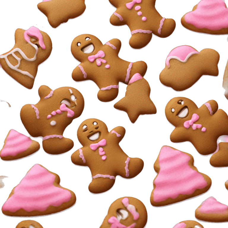 Pink gingerbread cookie emoji