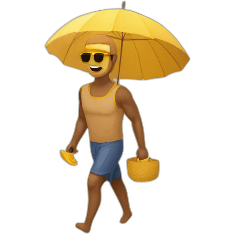 Una mañana caminando por la playa emoji