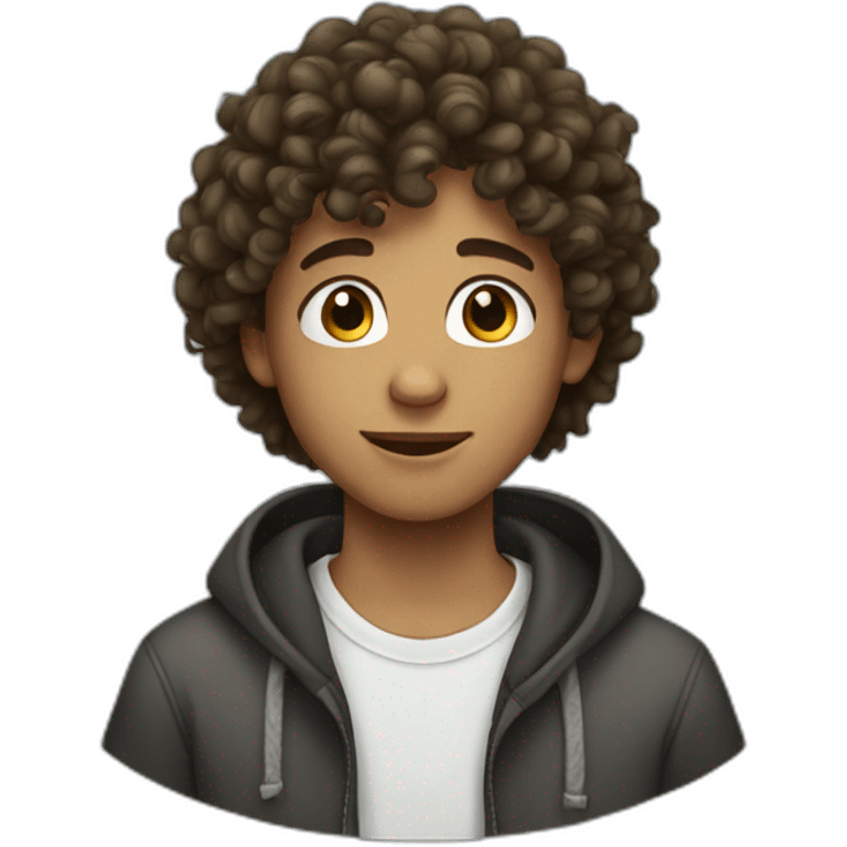 cute teenage boy with curly hair emoji