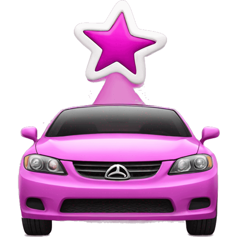 Car with magenta star￼ emoji