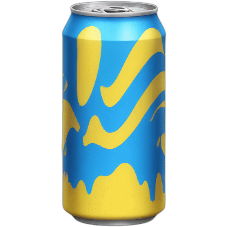 Yellow soda can with blue stripe emoji