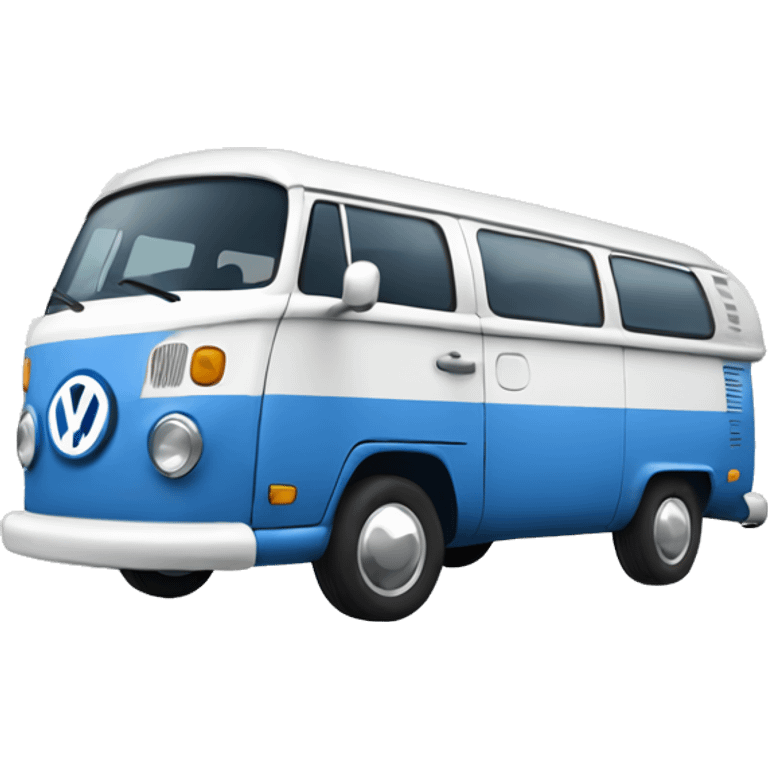 A blue and white vw bus emoji