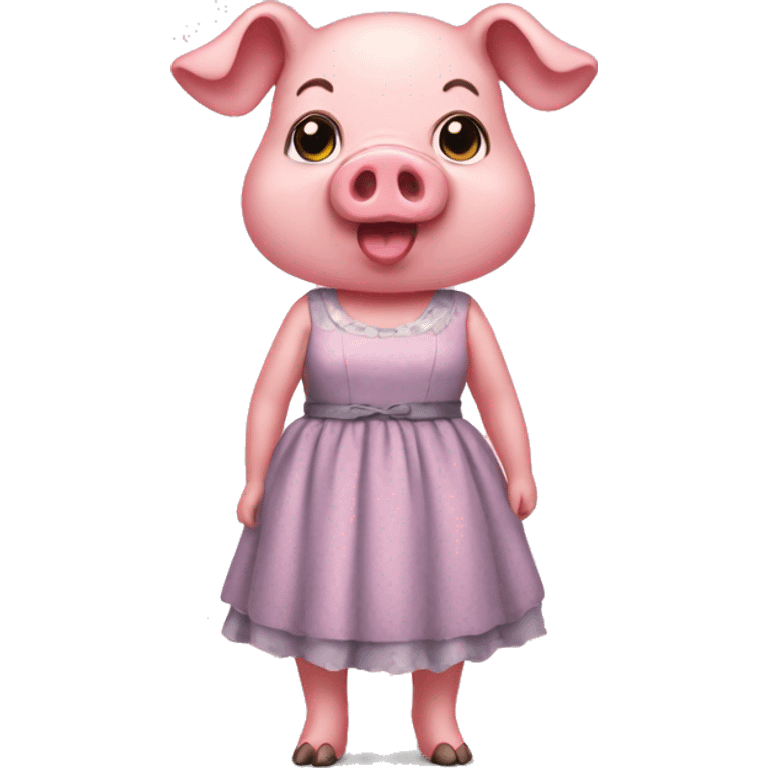 Pig in dress emoji