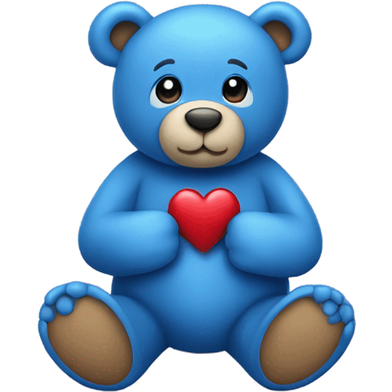 Blue teddy bear with heart  emoji