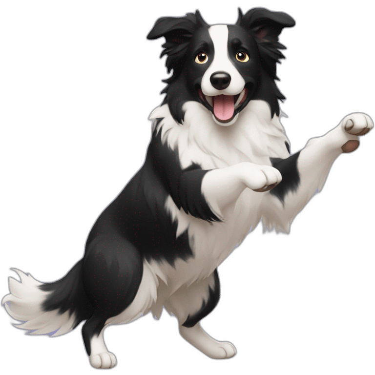 border collie dancing like a person emoji