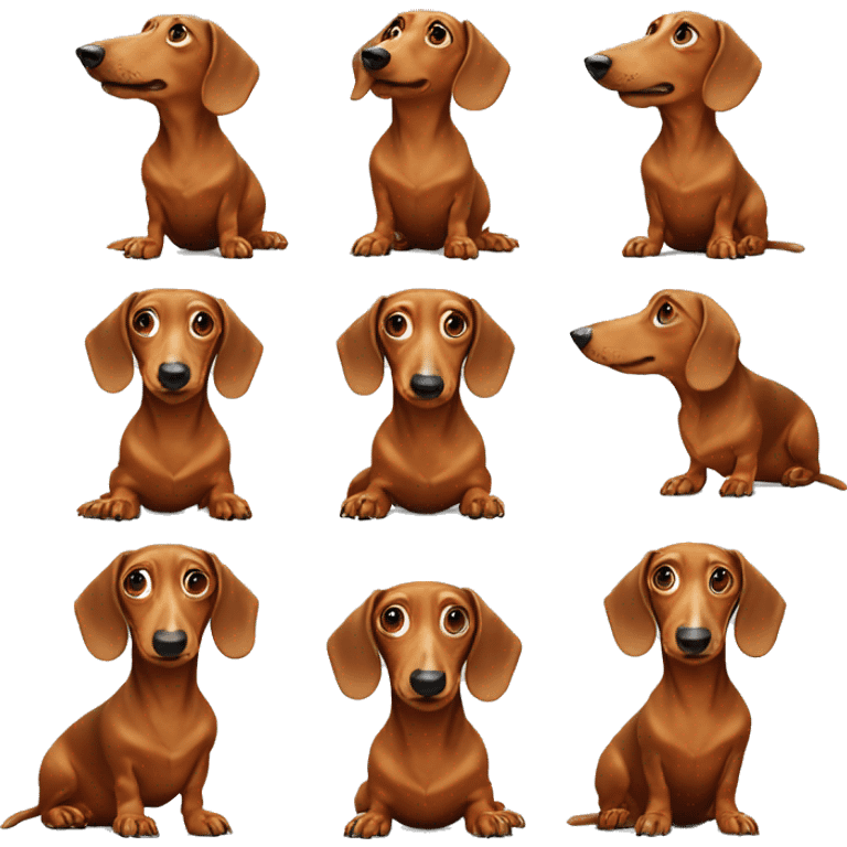 Dachshund begging for cheese emoji